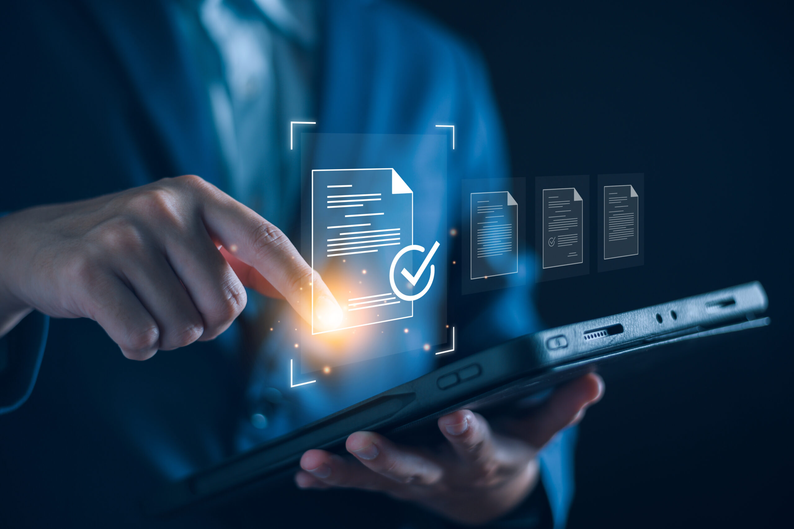 Checklist business performance monitoring concept, Business using tablet online survey filling out check digital form task, online survey question form, target marketing planning with quality control Checklist business performance monitoring concept, Business using tablet online survey filling out check digital form task, online survey question form, target marketing planning with quality control
